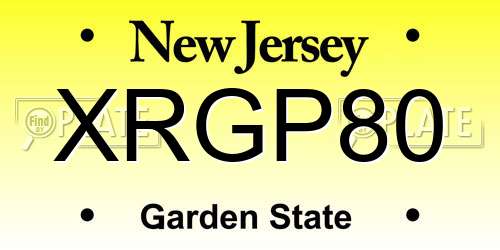 XRGP80 New Jersey License Plate
