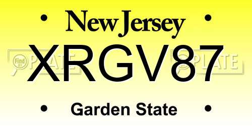 XRGV87 New Jersey License Plate