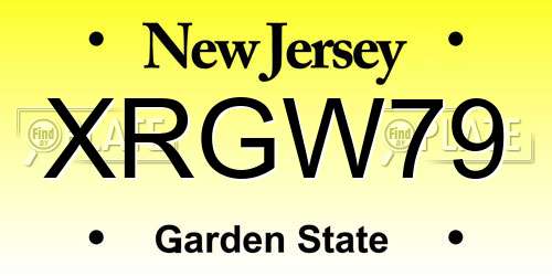 XRGW79 New Jersey License Plate