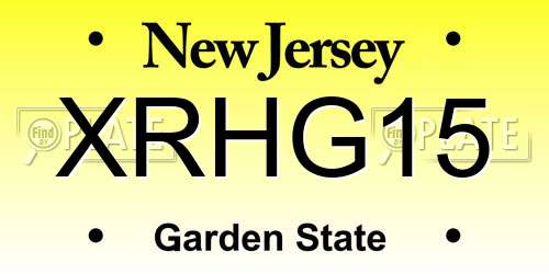 XRHG15 New Jersey License Plate