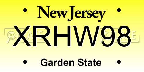 XRHW98 New Jersey License Plate