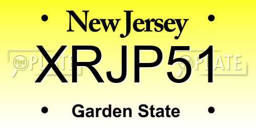 XRJP51 New Jersey License Plate
