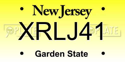 XRLJ41 New Jersey License Plate