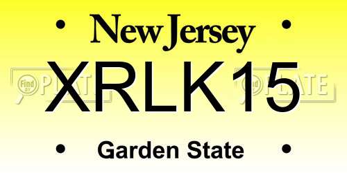 XRLK15 New Jersey License Plate