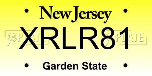 XRLR81 New Jersey License Plate