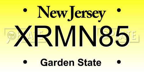 XRMN85 New Jersey License Plate