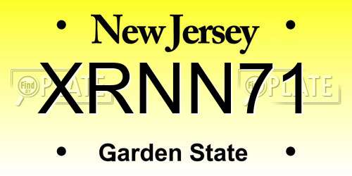 XRNN71 New Jersey License Plate