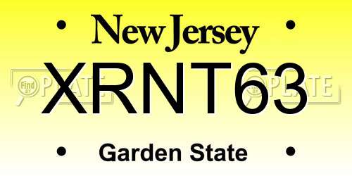 XRNT63 New Jersey License Plate