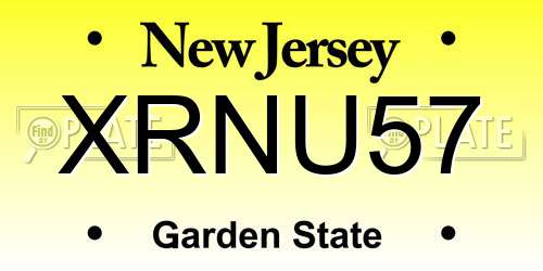 XRNU57 New Jersey License Plate