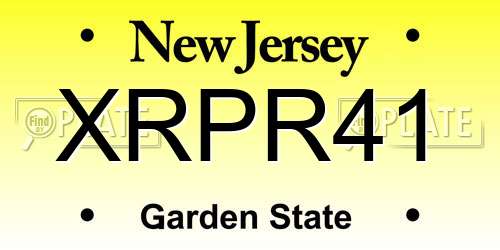 XRPR41 New Jersey License Plate