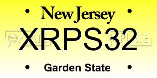 XRPS32 New Jersey License Plate