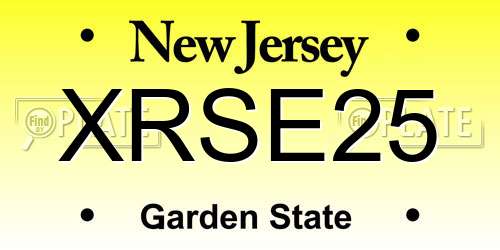 XRSE25 New Jersey License Plate