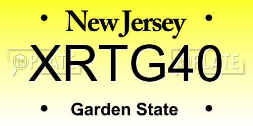 XRTG40 New Jersey License Plate