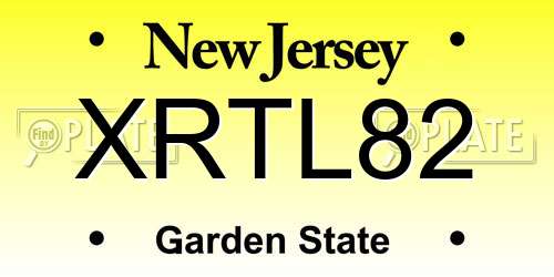 XRTL82 New Jersey License Plate