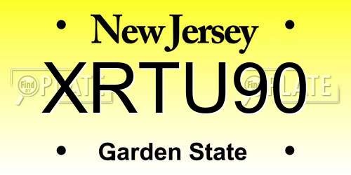 XRTU90 New Jersey License Plate
