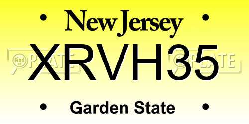 XRVH35 New Jersey License Plate