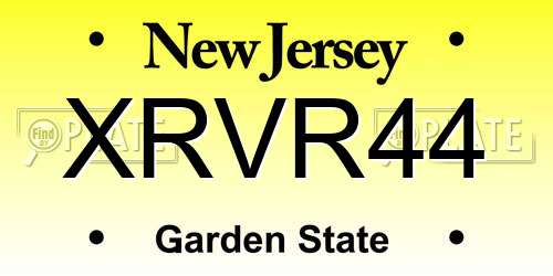 XRVR44 New Jersey License Plate