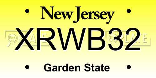 XRWB32 New Jersey License Plate