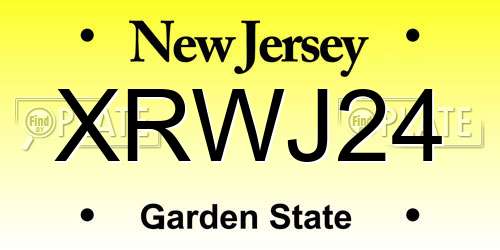XRWJ24 New Jersey License Plate