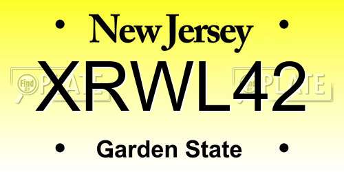 XRWL42 New Jersey License Plate