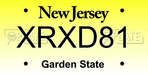 XRXD81 New Jersey License Plate