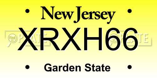 XRXH66 New Jersey License Plate