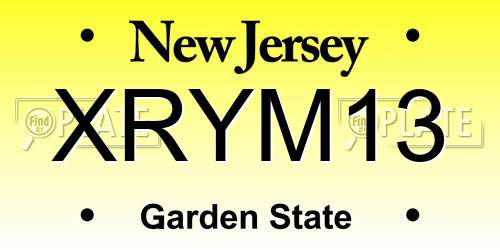 XRYM13 New Jersey License Plate