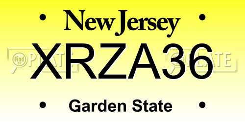 XRZA36 New Jersey License Plate