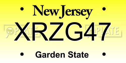 XRZG47 New Jersey License Plate