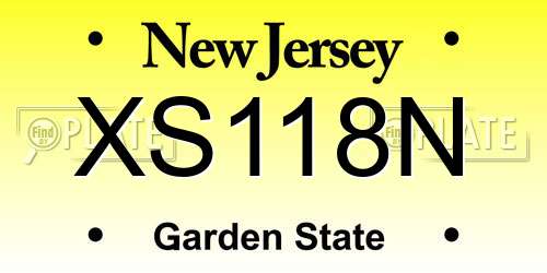 XS118N New Jersey License Plate