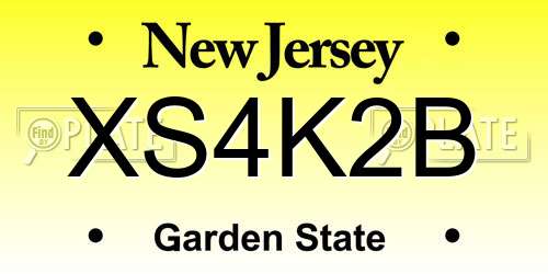XS4K2B New Jersey License Plate