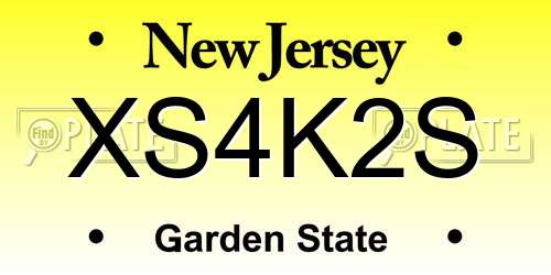 XS4K2S New Jersey License Plate