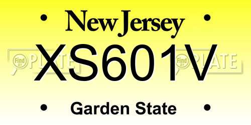 XS601V New Jersey License Plate