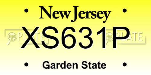 XS631P New Jersey License Plate