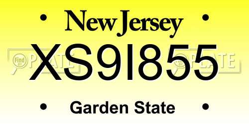 XS9I855 New Jersey License Plate