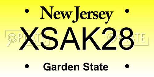 XSAK28 New Jersey License Plate