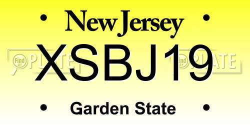 XSBJ19 New Jersey License Plate