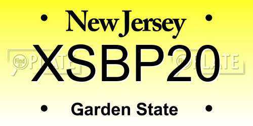 XSBP20 New Jersey License Plate