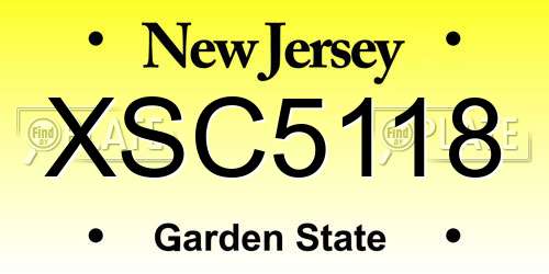 XSC5118 New Jersey License Plate