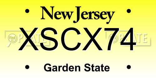 XSCX74 New Jersey License Plate