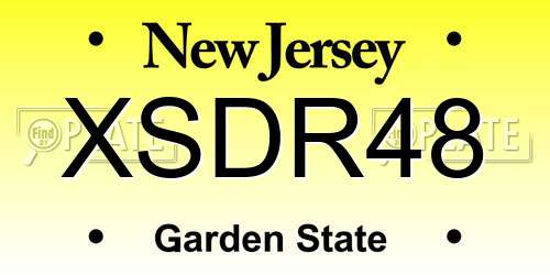 XSDR48 New Jersey License Plate