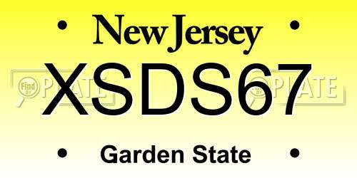 XSDS67 New Jersey License Plate