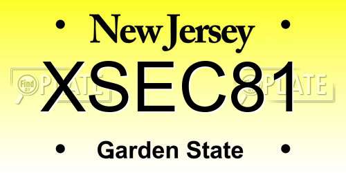 XSEC81 New Jersey License Plate
