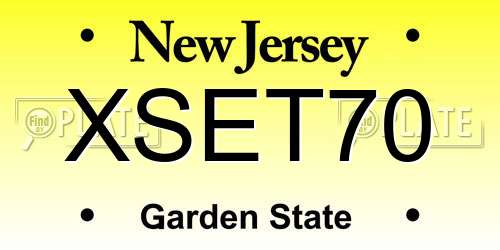 XSET70 New Jersey License Plate