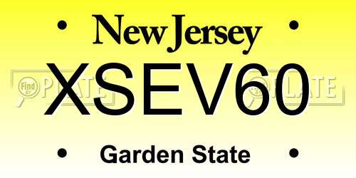XSEV60 New Jersey License Plate
