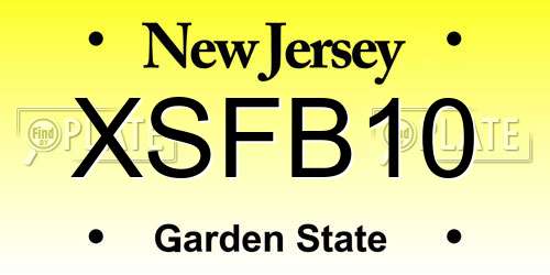 XSFB10 New Jersey License Plate