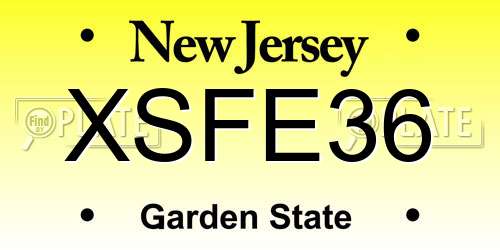 XSFE36 New Jersey License Plate