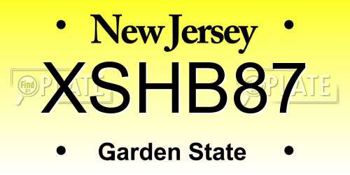 XSHB87 New Jersey License Plate