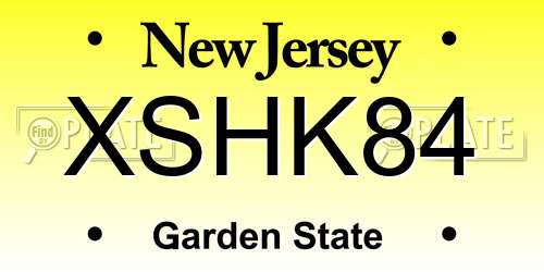XSHK84 New Jersey License Plate