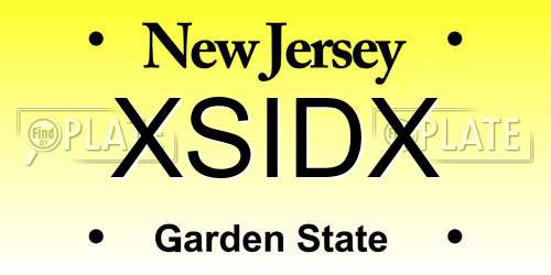 XSIDX New Jersey License Plate